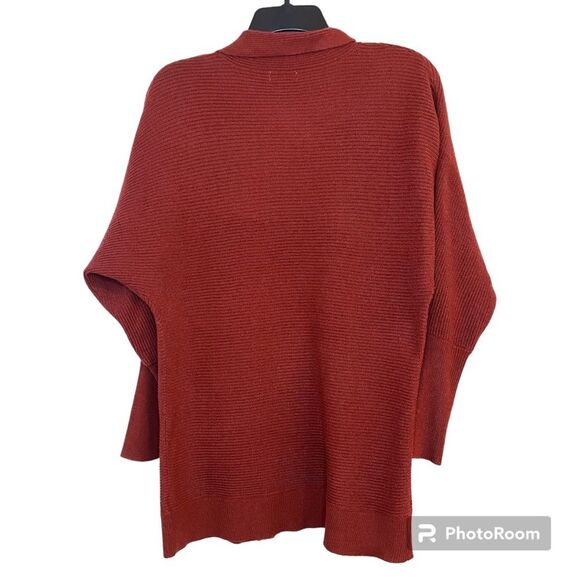 Merona Maroon Long Sleeve Open Front Bat Wing Knit Cardigan Sweater Size XS - Picture 2 of 6